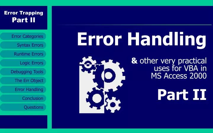 error handling other very practical uses for vba in ms access 2000 part ii
