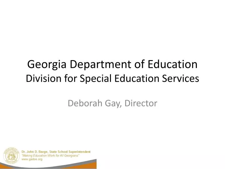 georgia department of education division for special education services