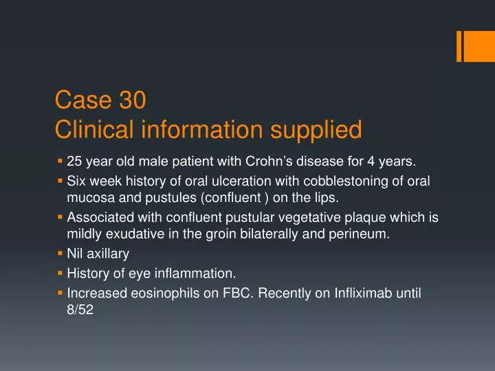 case 30 clinical information supplied