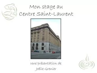mon stage au centre saint laurent