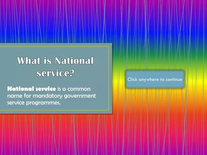 what is national service