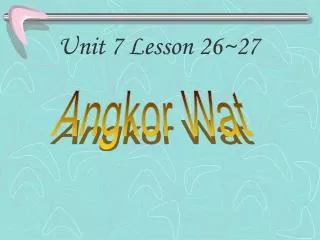 Unit 7 Lesson 26~27