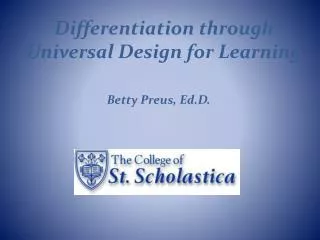 Differentiation through Universal Design for Learning