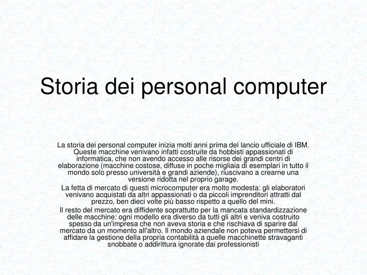 storia dei personal computer