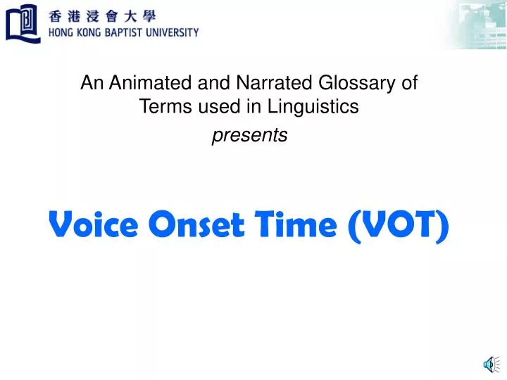 voice onset time vot