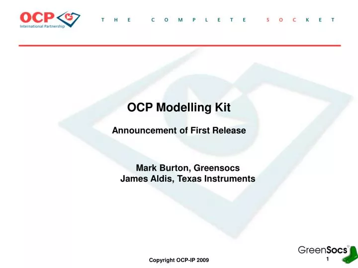 ocp modelling kit announcement of first release