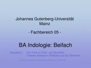ba indologie beifach