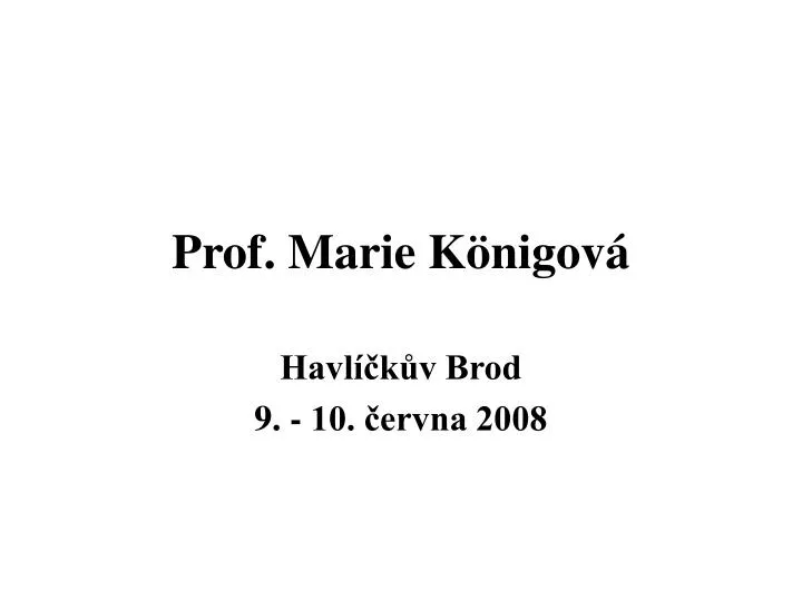 prof marie k nigov