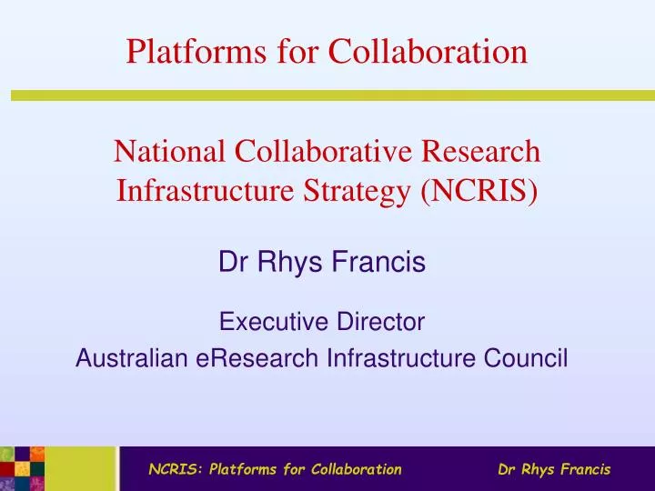 national collaborative research infrastructure strategy ncris