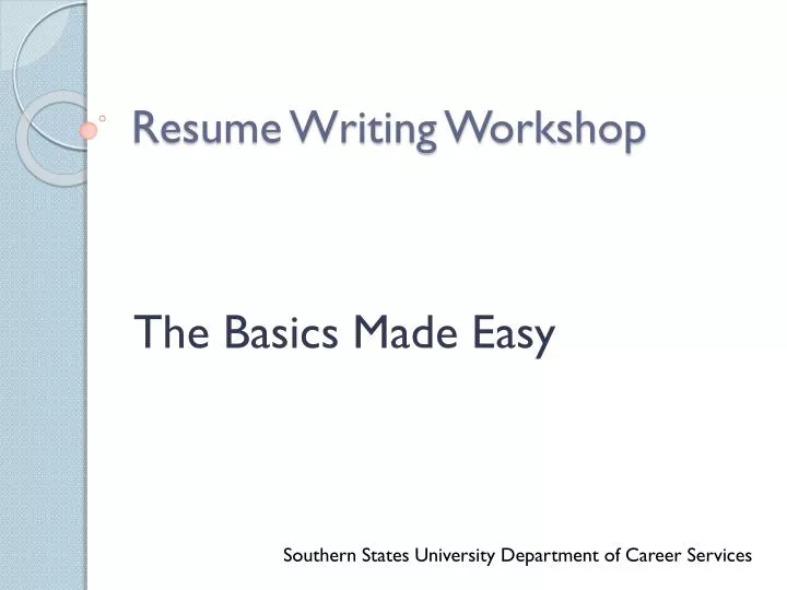 resume writing workshop