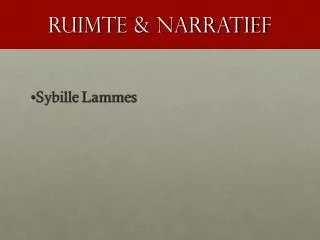 ruimte narratief