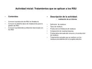 actividad inicial tratamientos que se aplican a los rsu