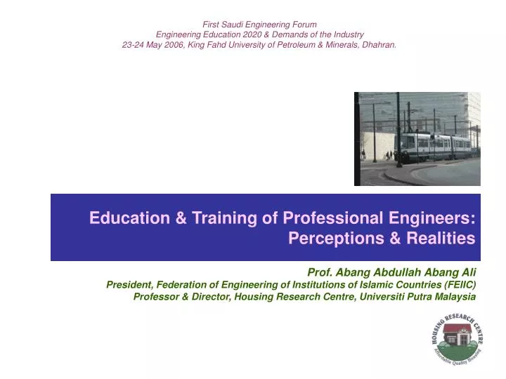 education training of professional engineers perceptions realities