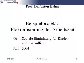 beispielprojekt flexibilisierung der arbeitszeit