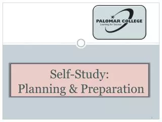 Self-Study: Planning &amp; Preparation