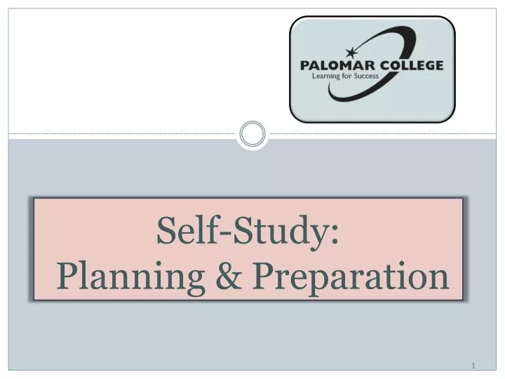 self study planning preparation