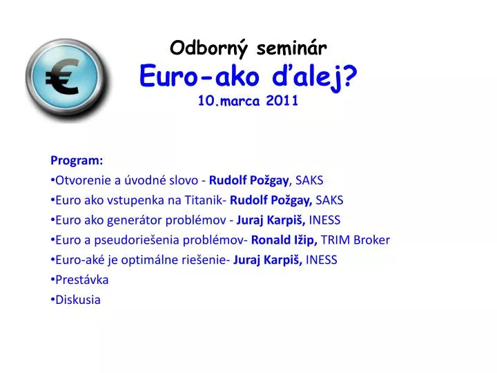 odborn semin r euro ako alej 10 marca 2011