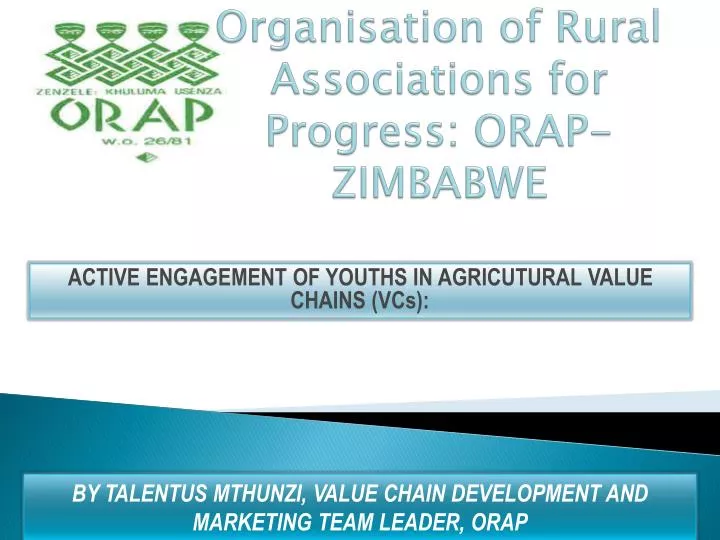 organisation of rural associations for progress orap zimbabwe
