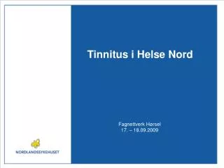 tinnitus i helse nord