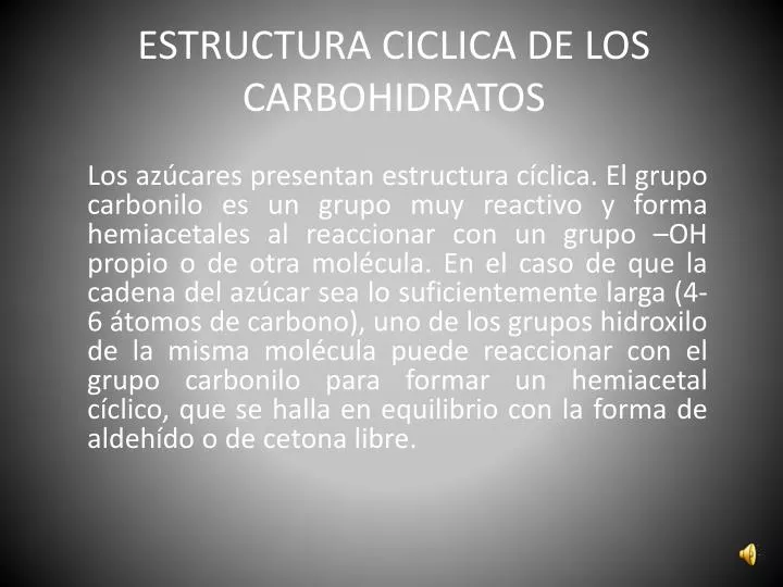estructura ciclica de los carbohidratos