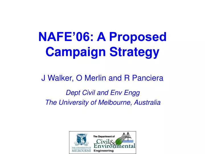 nafe 06 a proposed campaign strategy