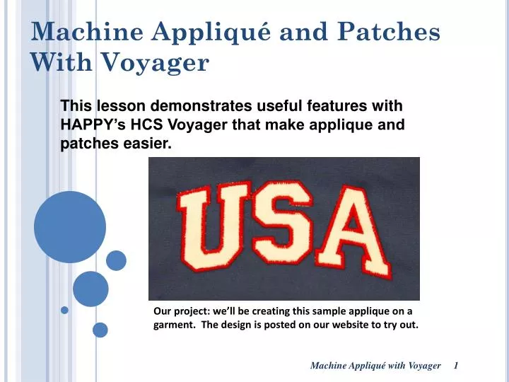 machine appliqu and patches with voyager