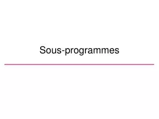 sous programmes