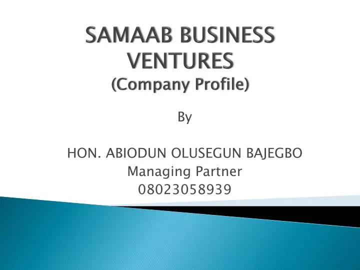 samaab business ventures company profile
