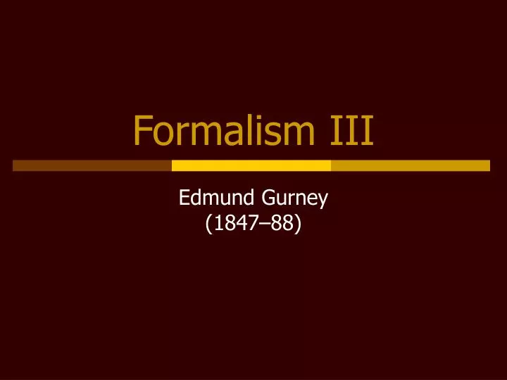 formalism iii