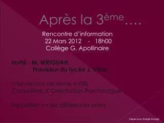 apr s la 3 me