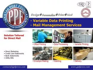 - Variable Data Printing - Mail Management Services