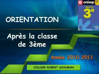orientation apr s la classe de 3 me
