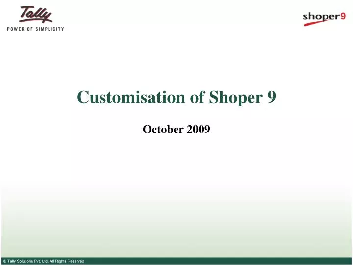 customisation of shoper 9