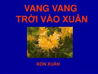 vang vang tr i v o xu n