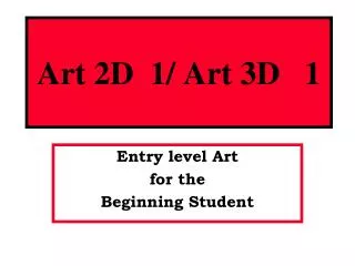 Art 2D 1/ Art 3D 1