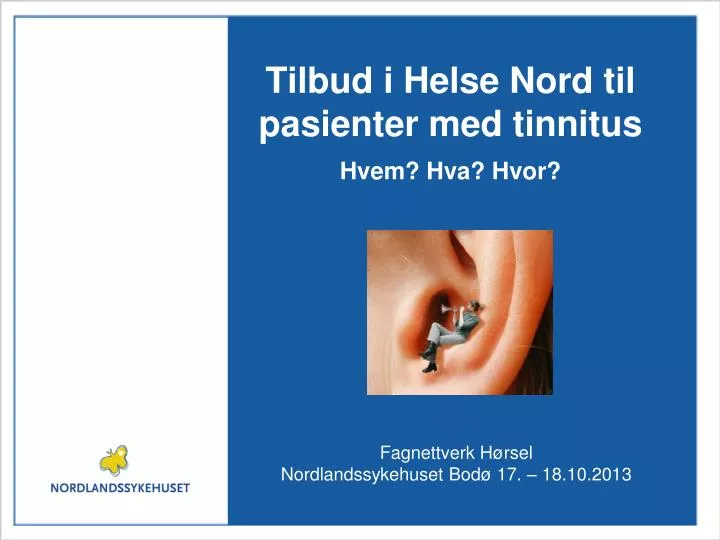 tilbud i helse nord til pasienter med tinnitus hvem hva hvor