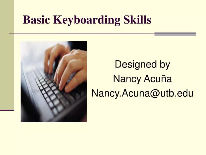 basic keyboarding skills