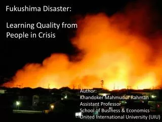 Fukushima Disaster: