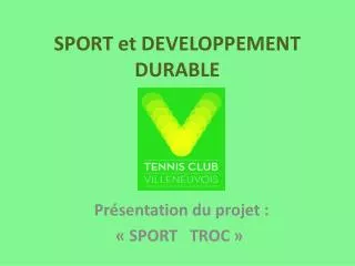sport et developpement durable