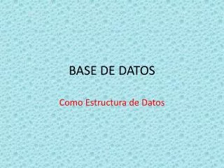 base de datos
