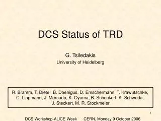DCS Status of TRD