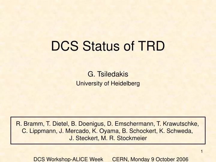 dcs status of trd