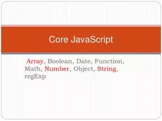Core JavaScript