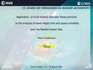Application of multi-mission altimeter measurements