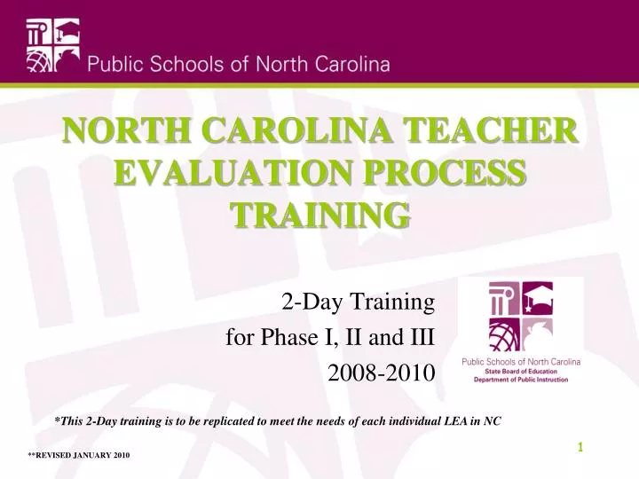 north carolina teacher evaluation process training