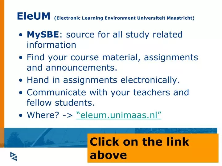 eleum electronic learning environment universiteit maastricht