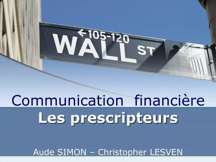 communication financi re les prescripteurs