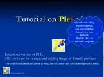 Comprehensive Tutorial for PLE Educational Version: Pipeline Design Software - slide 1