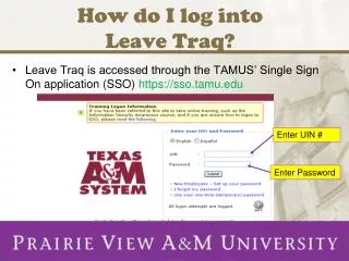 How do I log into Leave Traq?