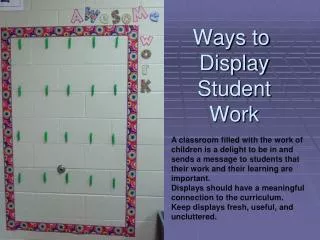Ways to Display Work